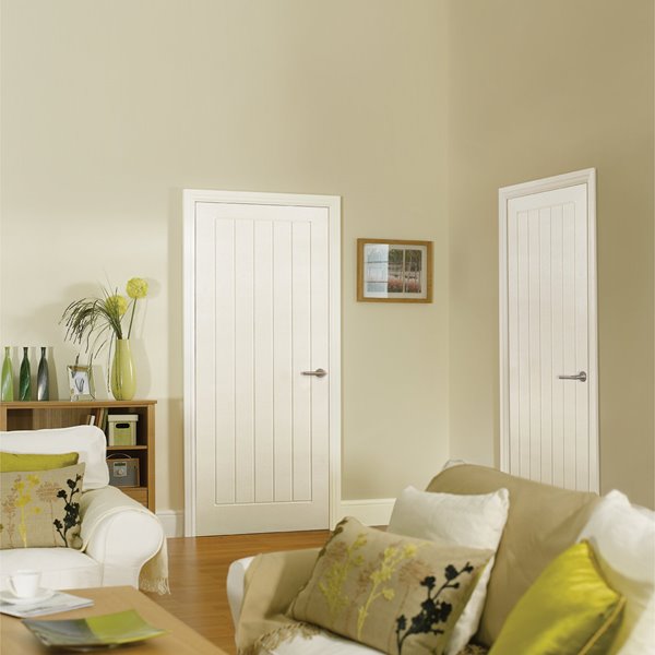 White Vertical 5-Panel Door - Textured - All Sizes