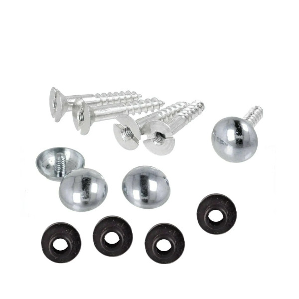 Mirror Screws & Dome Washers - M8 x 40mm - Chrome - (Pack of 4) - (005410N)