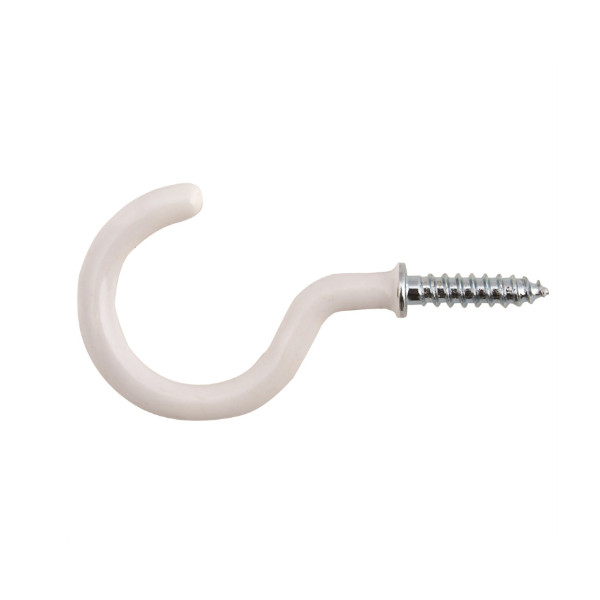 Cup Hooks 30mm - Shouldered - White - (Pack of 8) - (027184N)