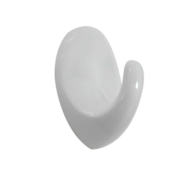 Self Adhesive Oval Hooks - White - (Large) - (Pack of 3) - (042286N)