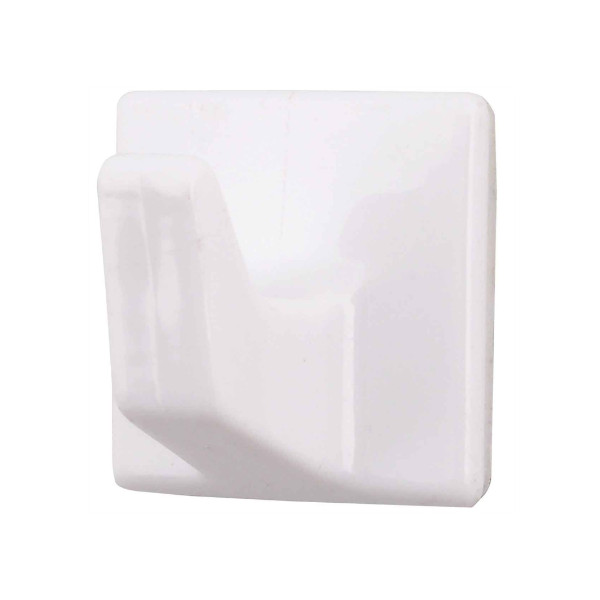Self Adhesive Square Hooks - White - (Medium) - (Pack of 4) - (042255N)