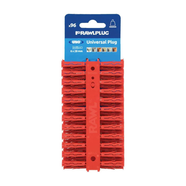 Plastic Wall Plugs (96) - Red - (Use 6mm Drill)