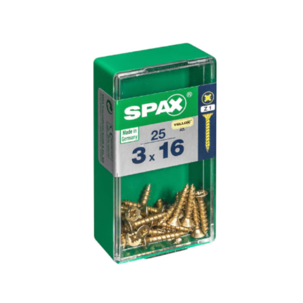 Spax Screws - 3.0 x 16mm - 5/8" x 6 - (25)