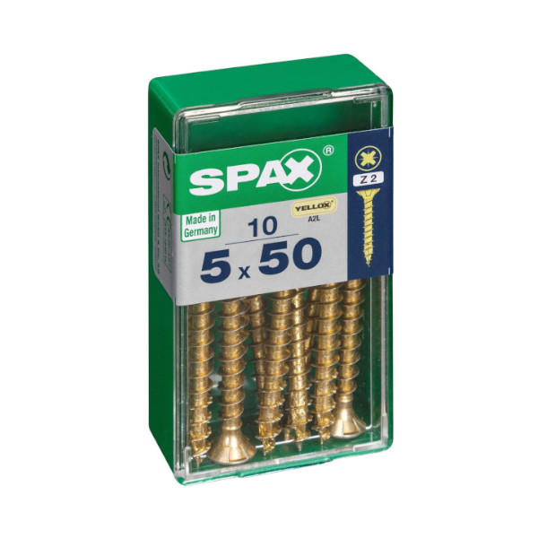 Spax Screws - 5.0 x 50mm - 2" x 10 - (10)