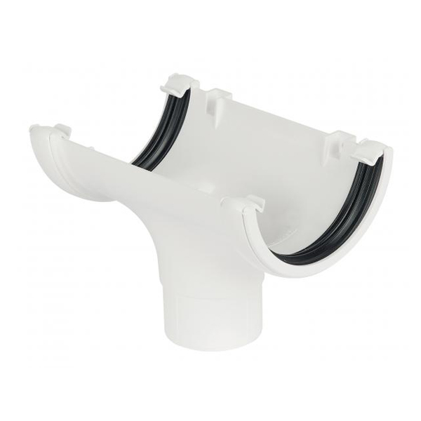 Rainwater Round Gutter Outlet - White