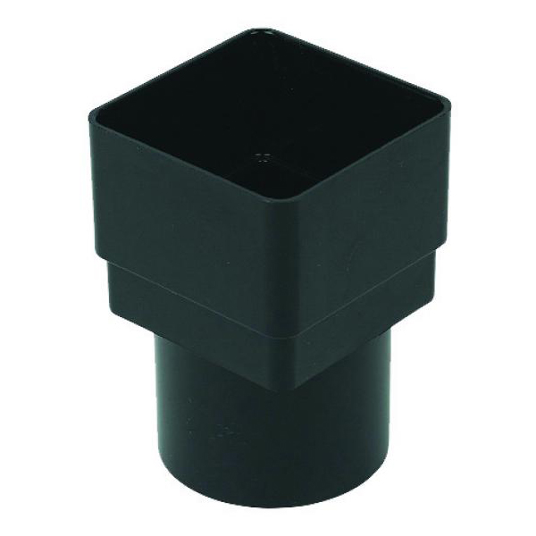 Rainwater Square Pipe To Round Adaptor - Black