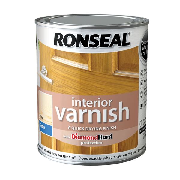 Ronseal Interior Varnish 250ml - Deep Mahogany - Satin