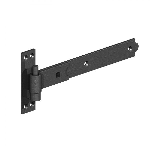 Gate Mate - Hook & Bands On Plates 300mm - Straight - Black