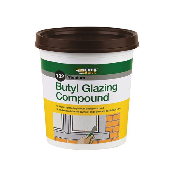 Everbuild 102 - Butyl Glazing Putty 2Kg - Brown