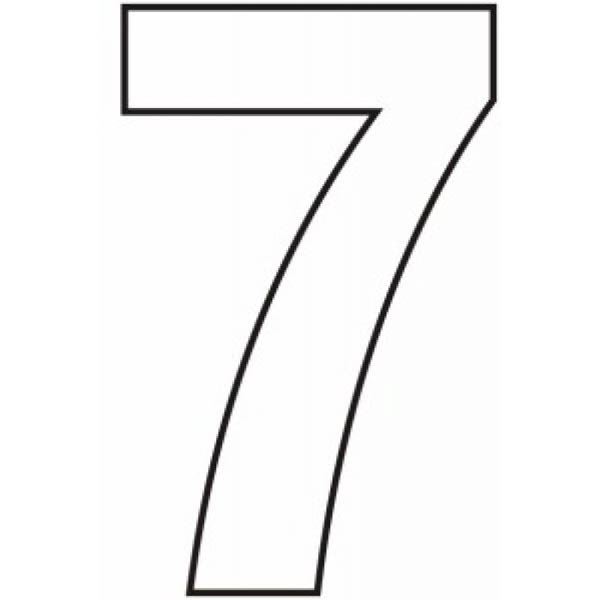 House Number 7 - Self Adhesive - White - (WH757P)