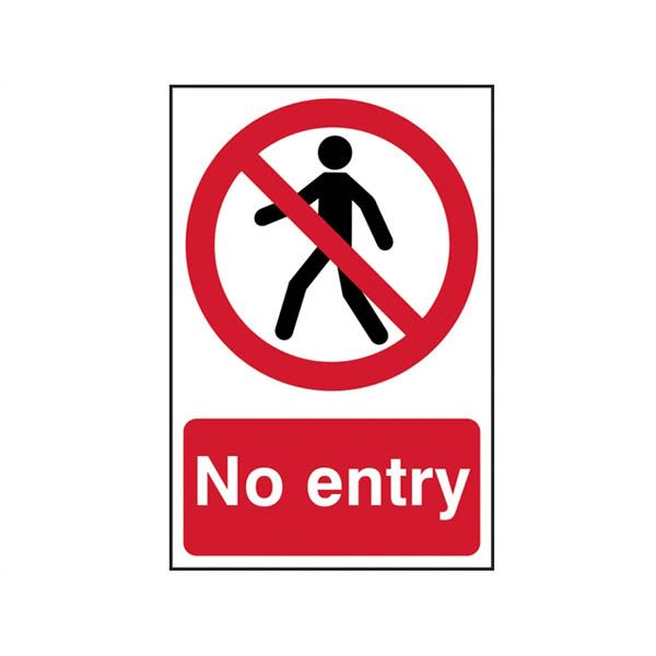 No Entry Sign - PVC - (200mm x 300mm)