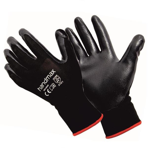HANDMAX Michigan Black Nitrile Gloves For Use With Oil Products Michigan-xL x6 
